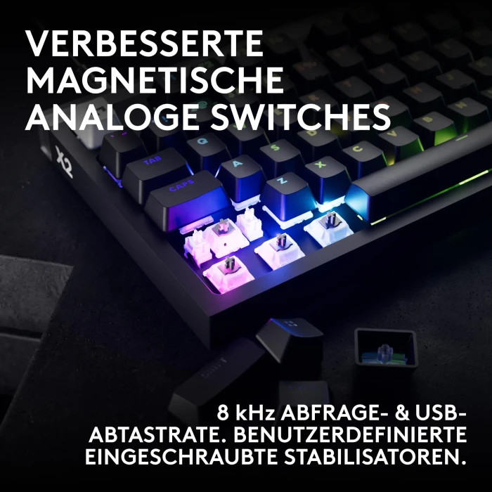 Logitech G PRO X2 TKL Rapid, schwarz, KS-20 Magnetic Analog, USB, ES