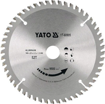 Yato YT-60905 Kreissägeblatt 52Z, 160x1.5x20mm, 1 Stück