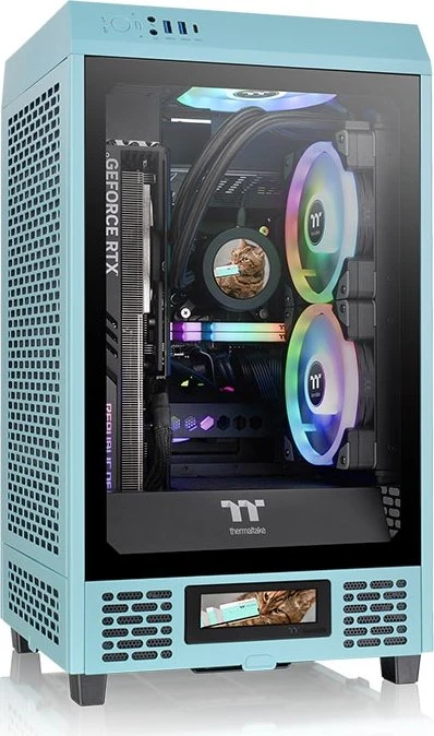 Thermaltake The Tower 200 Turquoise, türkis, Glasfenster, Mini-ITX