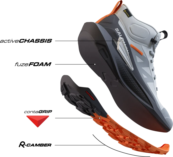 Salomon Elixir Activ Mid GTX glacier grey/phantom/dragon fire (Herren)