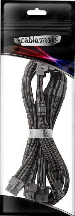 CableMod C-Series Pro, 12VHPWR Kabel, Corsair Type 4, 4x 8-Pin PCIe Stecker auf 16-Pin PCIe 5.0 12VHPWR Stecker, Adapterkabel, 90°, Variante A, schwarz, 60cm