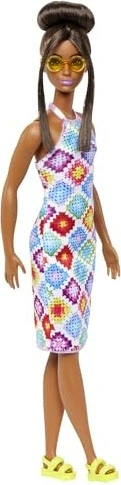 Mattel Barbie - Fashionistas Barbie mit Dutt und gehäkeltem Kleid