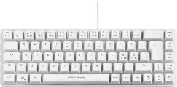 Deltaco Gaming WK70 Mini, 60%, weiß, LEDs RGB, semi-transparent, USB, ND