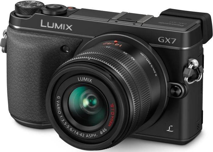 Panasonic Lumix DMC-GX7 schwarz mit Objektiv Lumix G Vario 14-42mm 3.5-5.6 ASPH OIS