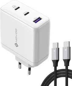 Novoo GaN Schnellladegerät, USB-C/USB-A, 2x USB-C + 1x USB-A, 120W, weiß