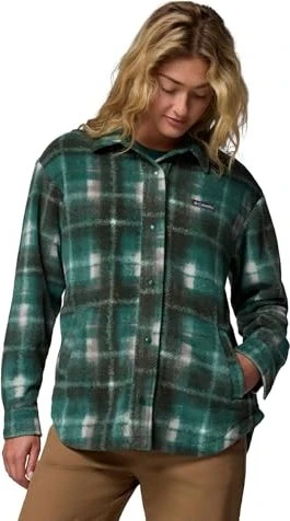 Columbia Benton Springs Fleece Hemd langarm rain forest/omblur (Damen)