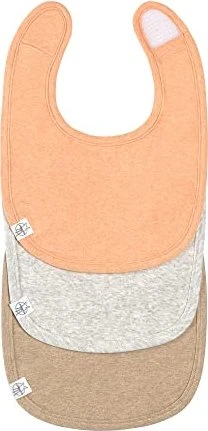 Lässig Neugeborenen Lätzchen aus Baumwolle Apricot Hellgrau Beige, 3 Stück