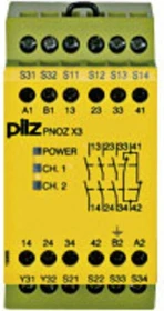 Pilz PNOZ X3 240VAC 24VDC 3n/o 1n/c 1so