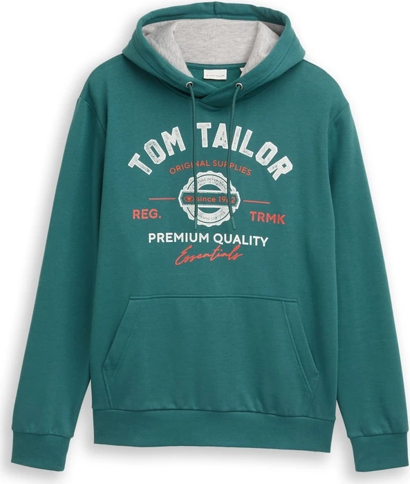 Tom Tailor Logo-Print Hoodie jasper green (Herren)