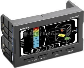 AeroCool Modern V schwarz, 2x 5.25" Dualbay Lüftersteuerung 4-Kanal