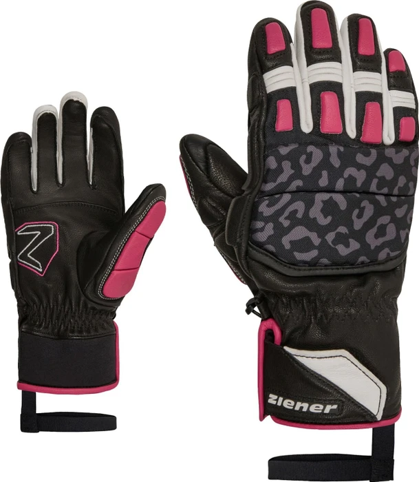 Ziener Lonos-Z HD Skihandschuhe black/pop pink (Junior)