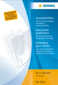 Herma Ausweishülle 65x100mm für Rentenausweise, Sonderformat, transparent, 25er-Pack
