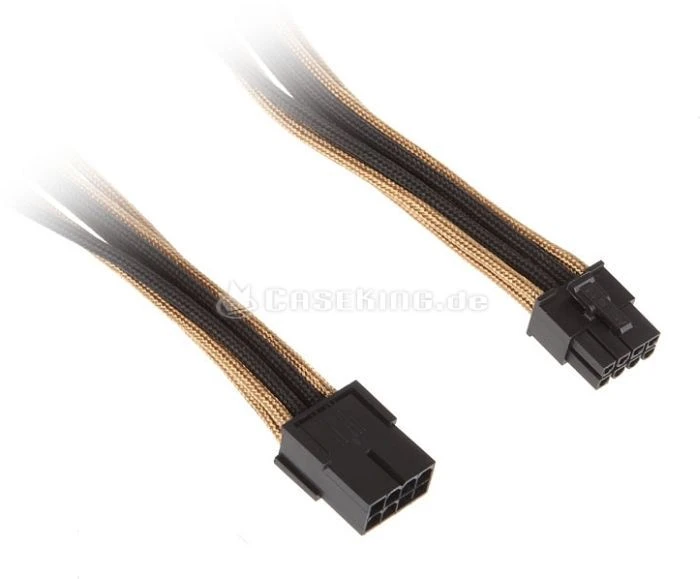 BitFenix Alchemy 8-Pin PCIe Verlängerung 45cm, sleeved gold/schwarz
