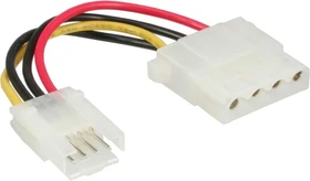 InLine 4-Pin Floppy Stiftsockel Buchse auf 4-Pin Molex Stecksockel Stecker, 3.5" auf 5.25" Adapterkabel, 15cm
