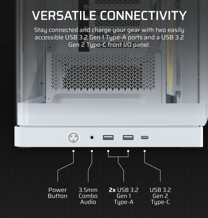 Corsair FRAME 4500X RS-R ARGB, weiß, Glasfenster