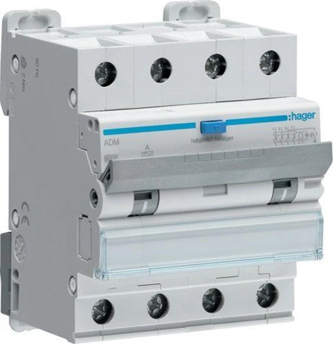 Hager Fehlerstrom-Leitungsschutzschalter 4P 6kA C-16A 30mA Typ A