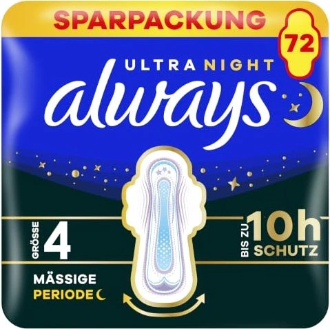 Always Ultra Secure Night Größe 4, 72 Stück