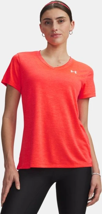 Under Armour Tech V Twist Funktionsshirt kurzarm venom red/white (Damen)