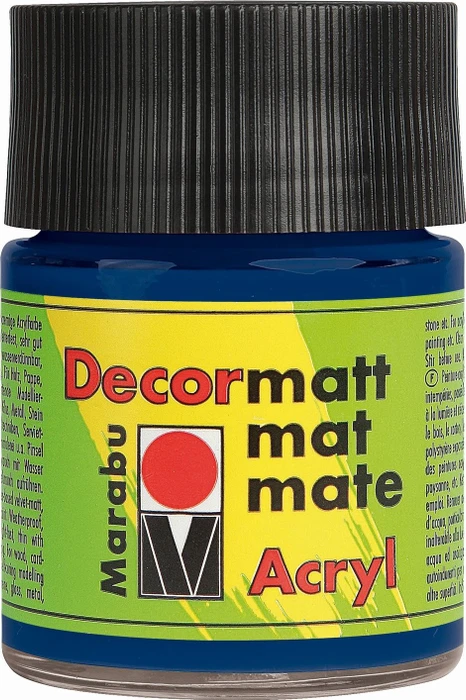 Marabu Decormatt Acryl Acrylfarbe, dunkelblau, 50ml