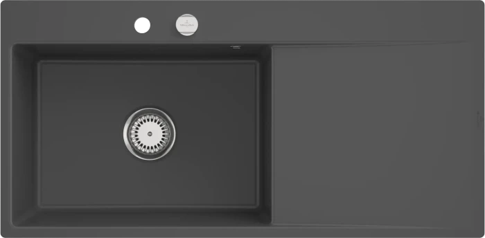 Villeroy & Boch Subway Style 60 flat flächenbündig Becken links mit Ablauffernbedienung graphite