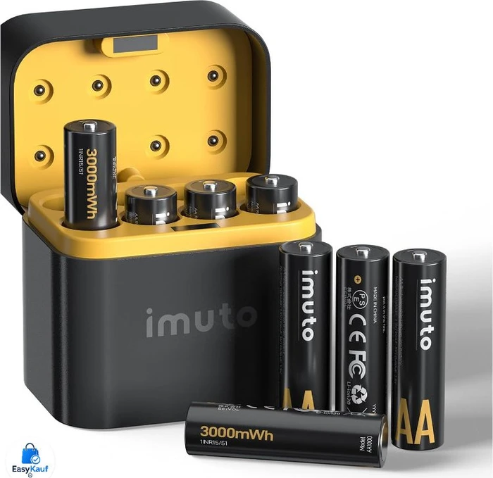 iMuto 4x AA + 4x AAA Li-Ion + Charging Box, 8er-Pack