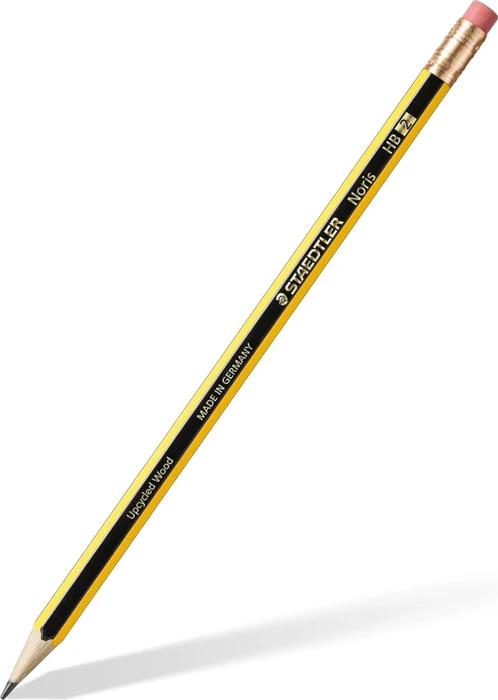 Staedtler Noris 122 Bleistift HB graphit, schwarz/gelb, Radierer, 10er-Pack
