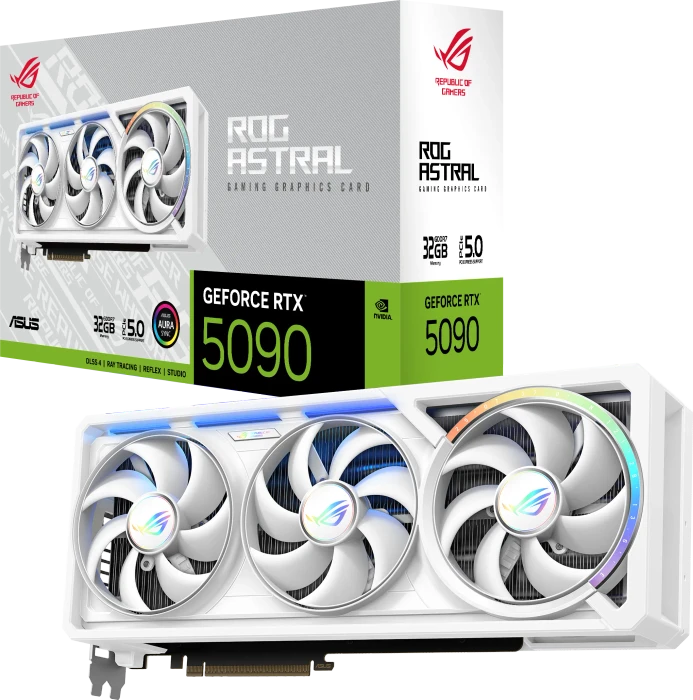 ASUS ROG Astral GeForce RTX 5090 White, ROG-ASTRAL-RTX5090-32G-WHITE, 32GB GDDR7, 2x HDMI, 3x DP