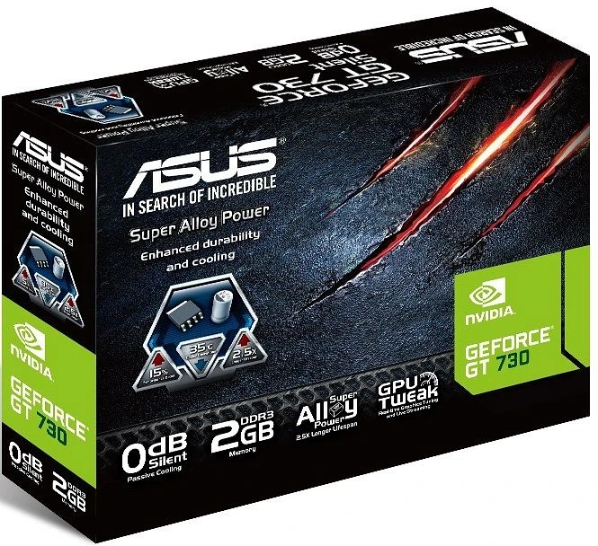 ASUS GeForce GT 730 Silent, GT730-SL-2GD3-BRK, 2GB DDR3, VGA, DVI, HDMI