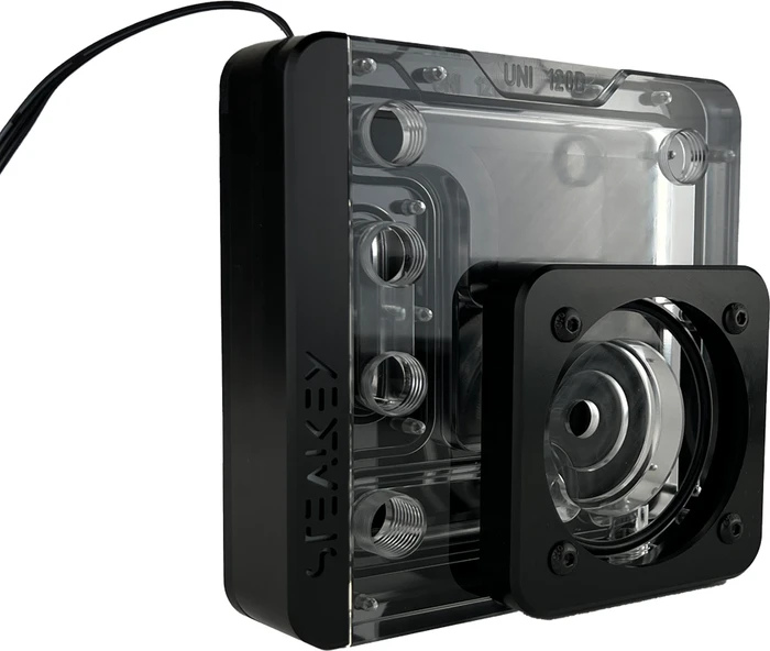 Stealkey Customs UNI 120D Distro-Plate Black Edition, Verteilerplatte inkl. D5/DDC Adapter