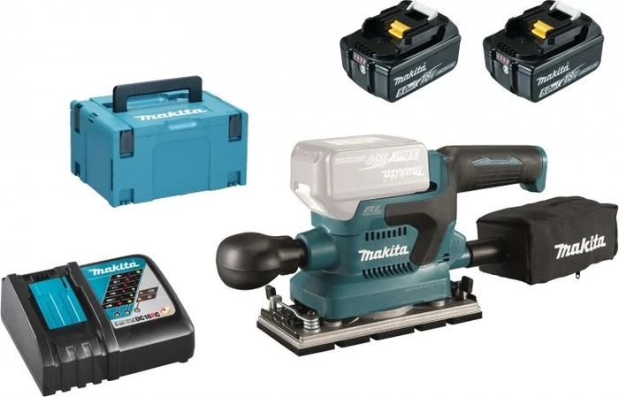 Makita DBO382RTJ LXT Akku-Schwingschleifer inkl. MAKPAC + 2 Akkus 5.0Ah