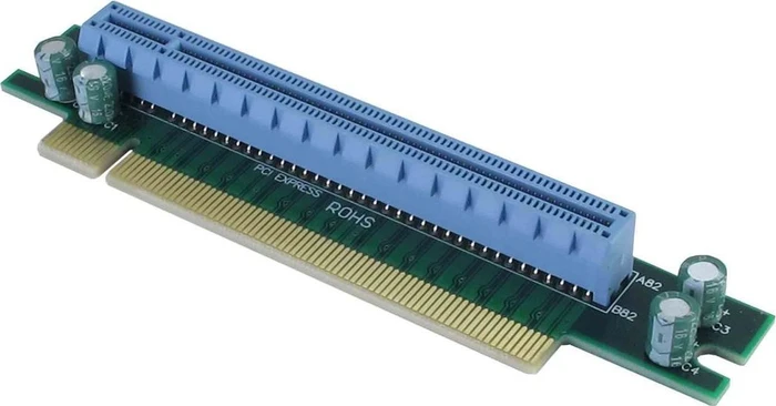Inter-Tech Riser Karte, 1HE, gewinkelt, PCIe