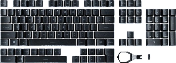 ASUS ROG RX PBT Doubleshot Keycap Set, Kunststoff (PBT), schwarz, 123 Tasten, ISO-UK, ANSI-US