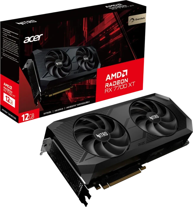Acer Nitro Radeon RX 7700 XT OC 12G, 12GB GDDR6, HDMI, 3x DP