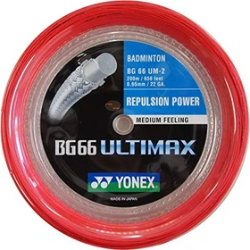 Yonex BG66 Ultimax Badmintonsaite rot 200m