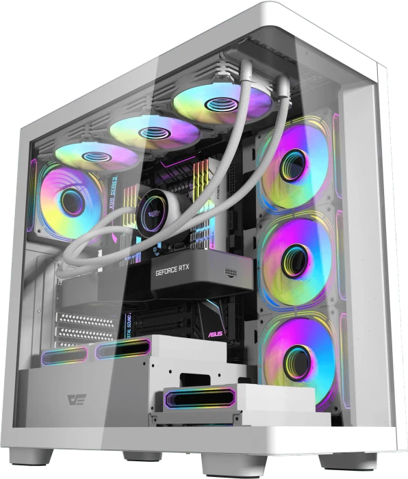 DarkFlash DS900G White, Glasfenster