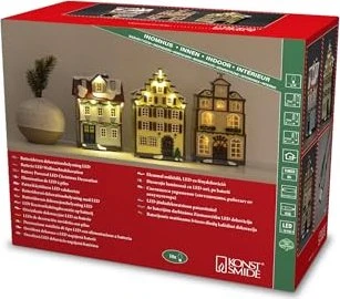 Konstsmide Motiv Szenerie Häuser-Set LED 14x bernstein, 3 Stück