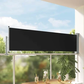 vidaXL Ausziehbare Seitenmarkise 300x80cm schwarz