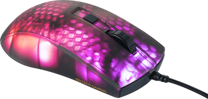 Deltaco DM310 RGB Ultralight Gaming Mouse schwarz/transluzent, USB