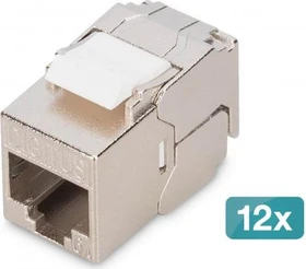 Digitus CAT 6A Kompakt-Keystone Modul, geschirmt, werkzeugfreier Montageanschluss, 12 Stk.