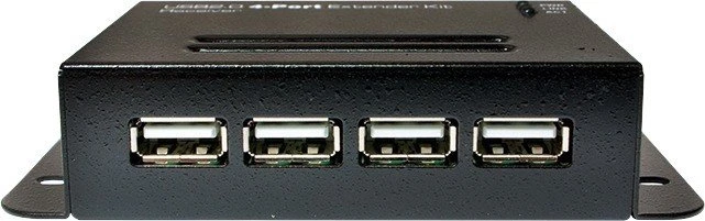 LogiLink Cat.5 Extender, schwarz, 4x USB-A 2.0, RJ-45, USB-B 2.0 [Buchse]