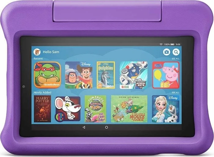 Amazon Fire 7 KFMUWI 2019, ohne Werbung, violett, 16GB, Kids Edition
