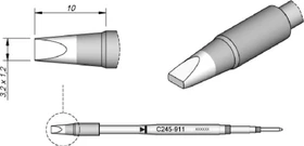 JBC C245911 Dauerlötspitze, meißelform, 3.2mm, 1 Stück