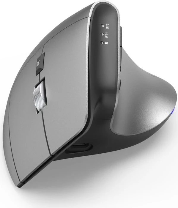 Hama EMW-700 Vertical Ergonomic Multi Device Mouse, grau/schwarz, USB/Bluetooth