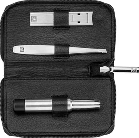 Zwilling Reißverschluss-Etui Maniküre/Pediküre-Set 3-teilig schwarz