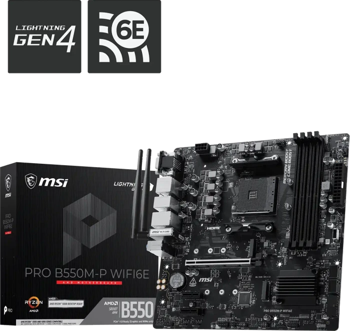 MSI PRO B550M-P WIFI6E (AMD AM4)