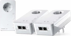 devolo Magic 1 WiFi Multiroom Kit, FR-Region/Typ E, 2x Powerline/WLAN-Access Point und Powerline-Adapter Set, 3er-Bundle (8368 / 8371)