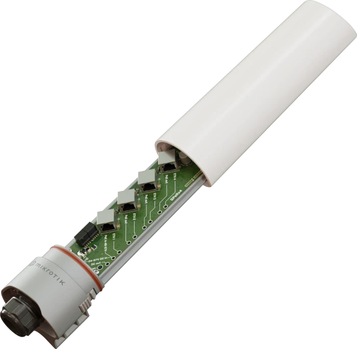 MikroTik Outdoor Polemount Gigabit Smart PoE-Extender, 4x RJ-45, Hi-PoE PD