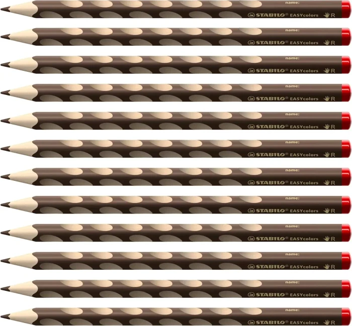 STABILO EASYcolors Buntstift dunkelbraun, Rechtshänder, 12er-Pack