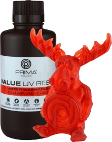 PrimaCreator Value Water Washable UV Transparent Red, 500g