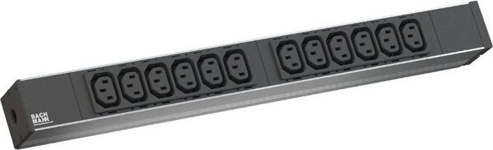 Bachmann 19" IT PDU Basic, 1HE, 12-fach, 230V, schwarz, 2m